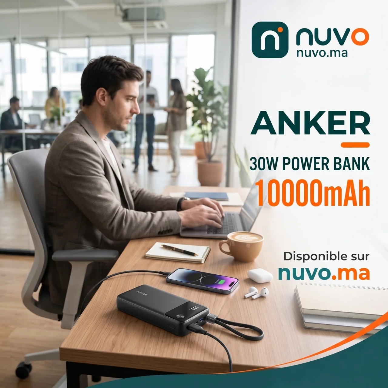 Anker PowerCore 20,000mAh 30W Power Bank with USB-C Cable Lanyard A1384 – 2