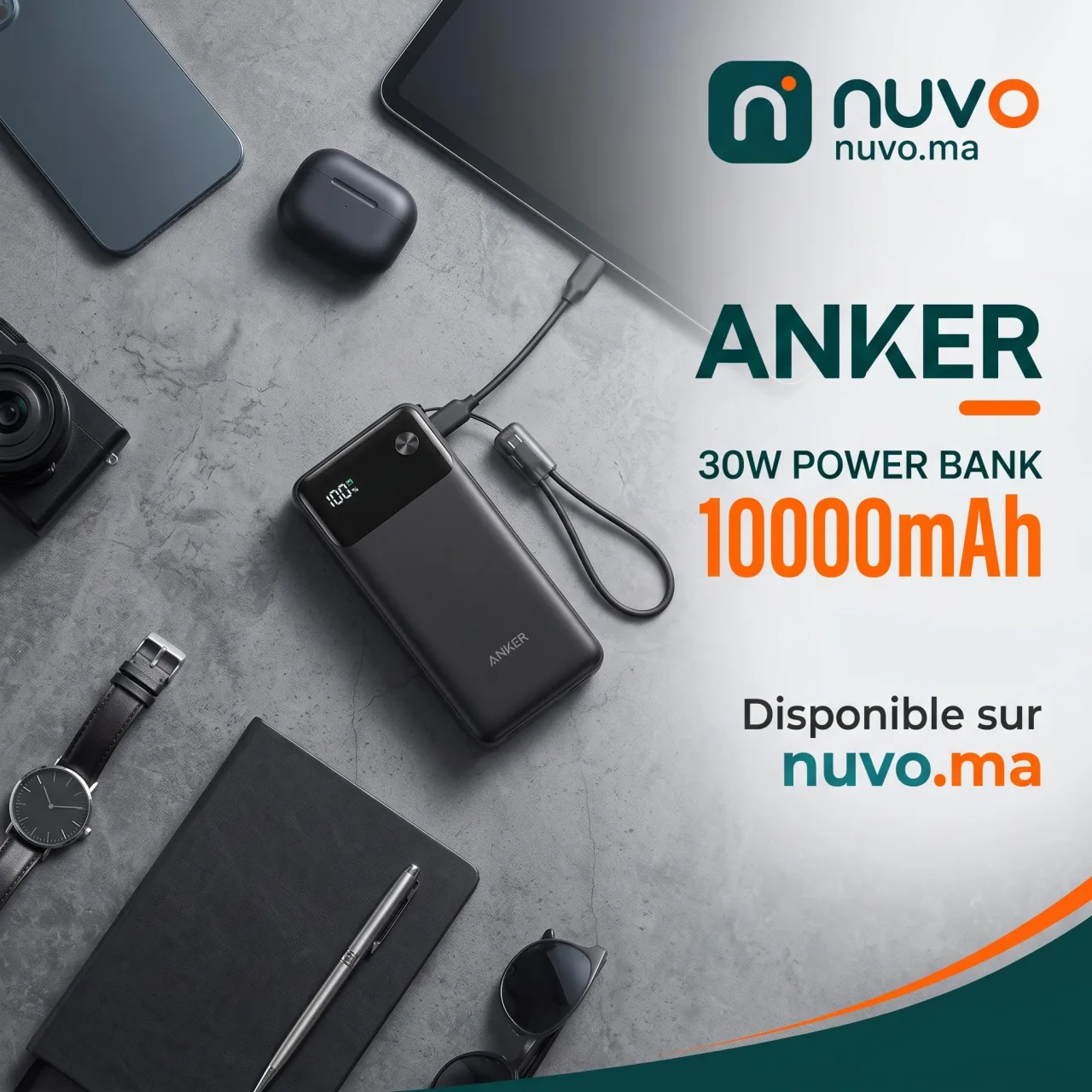 Anker PowerCore 20,000mAh 30W Power Bank with USB-C Cable Lanyard A1384 – 6