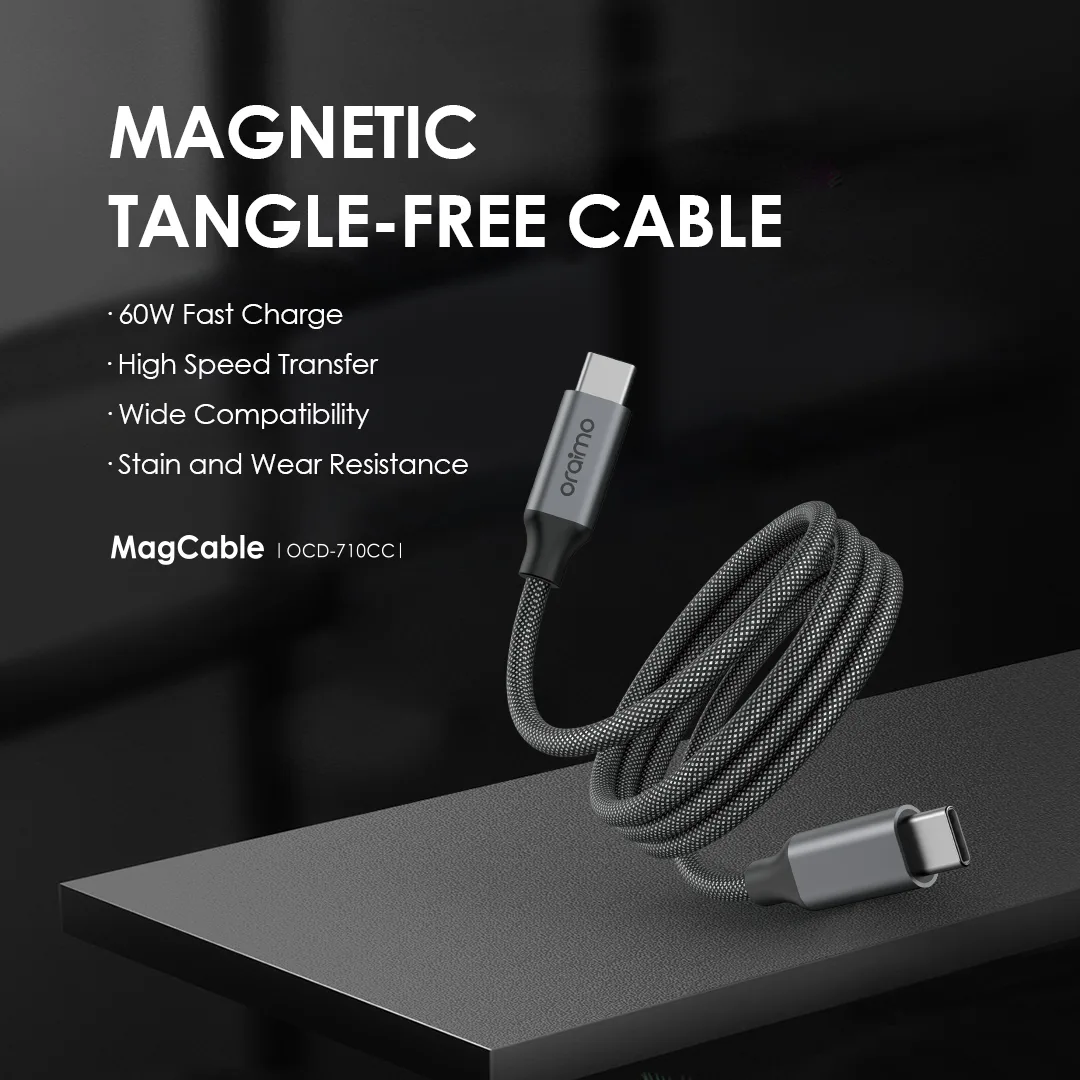 Oraimo MagCable 60W Type-C إلى Type-C 1 m – 2