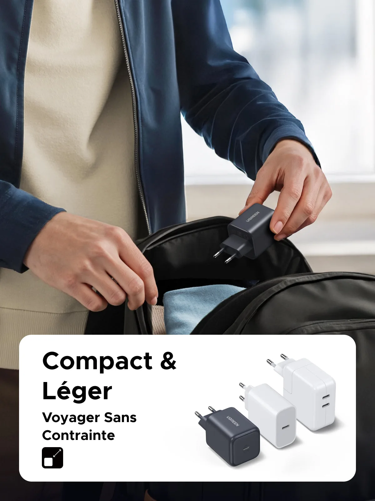 UGREEN Chargeur GaN 45W + câble USB-C 100W – 4