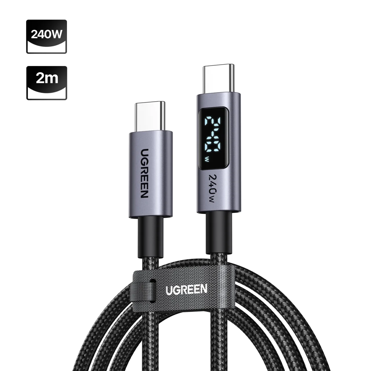 UGREEN Câble USB-C PD 240W avec écran 2 m – 1