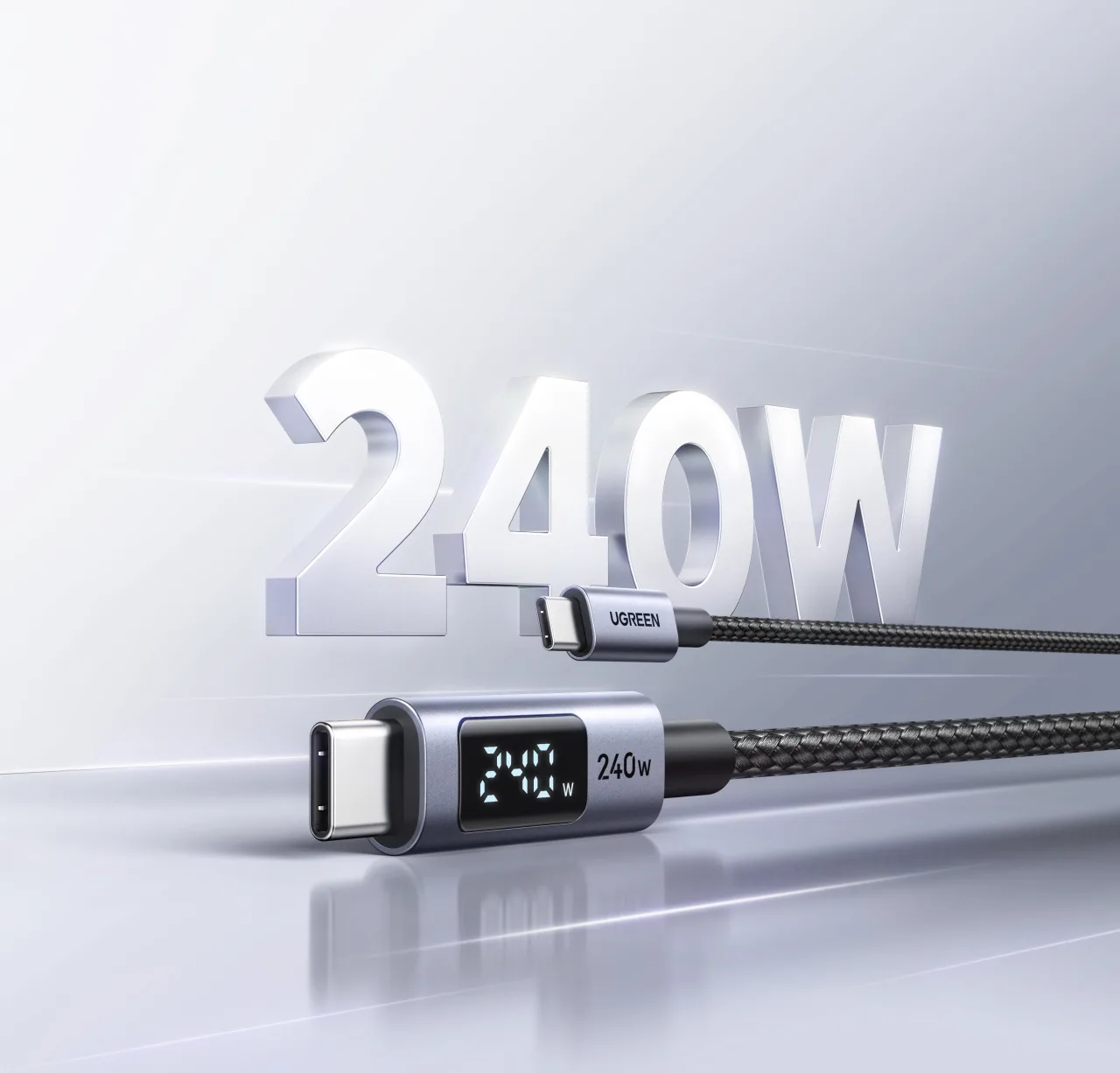 UGREEN Câble USB-C PD 240W avec écran 2 m – 4