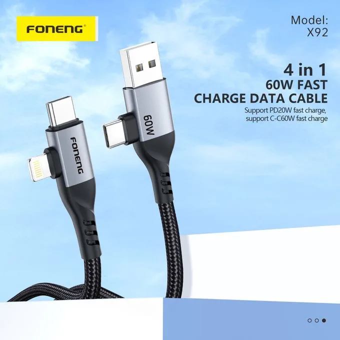 FONENG X92 – Câble 4-en-1 60 W – 1