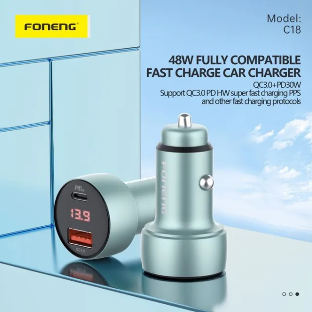 FONENG C18 – Chargeur voiture 48 W