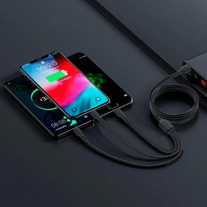 FONENG 3-en-1 – Câble USB vers Type-C, Lightning et Micro-USB 3 A – 2
