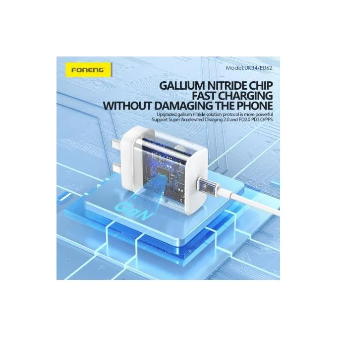 FONENG GaN 45W – Chargeur USB-C + câble USB-C – 2