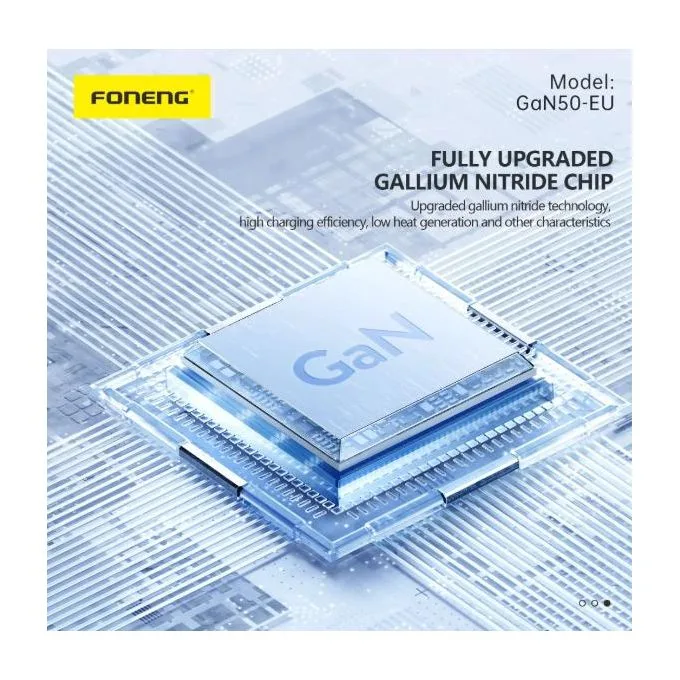FONENG GaN50 – شاحن 65 واط بثلاثة منافذ + كابل USB-C – 4