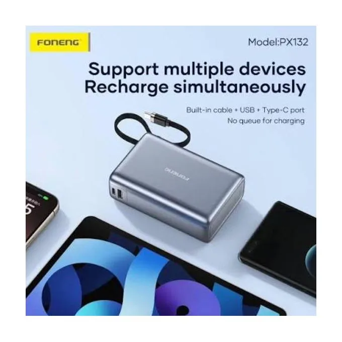 FONENG PX132 – بطارية خارجية 20000 mAh بقدرة 65 واط وشاشة TFT – 4