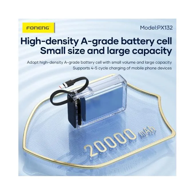 FONENG PX132 – بطارية خارجية 20000 mAh بقدرة 65 واط وشاشة TFT – 5