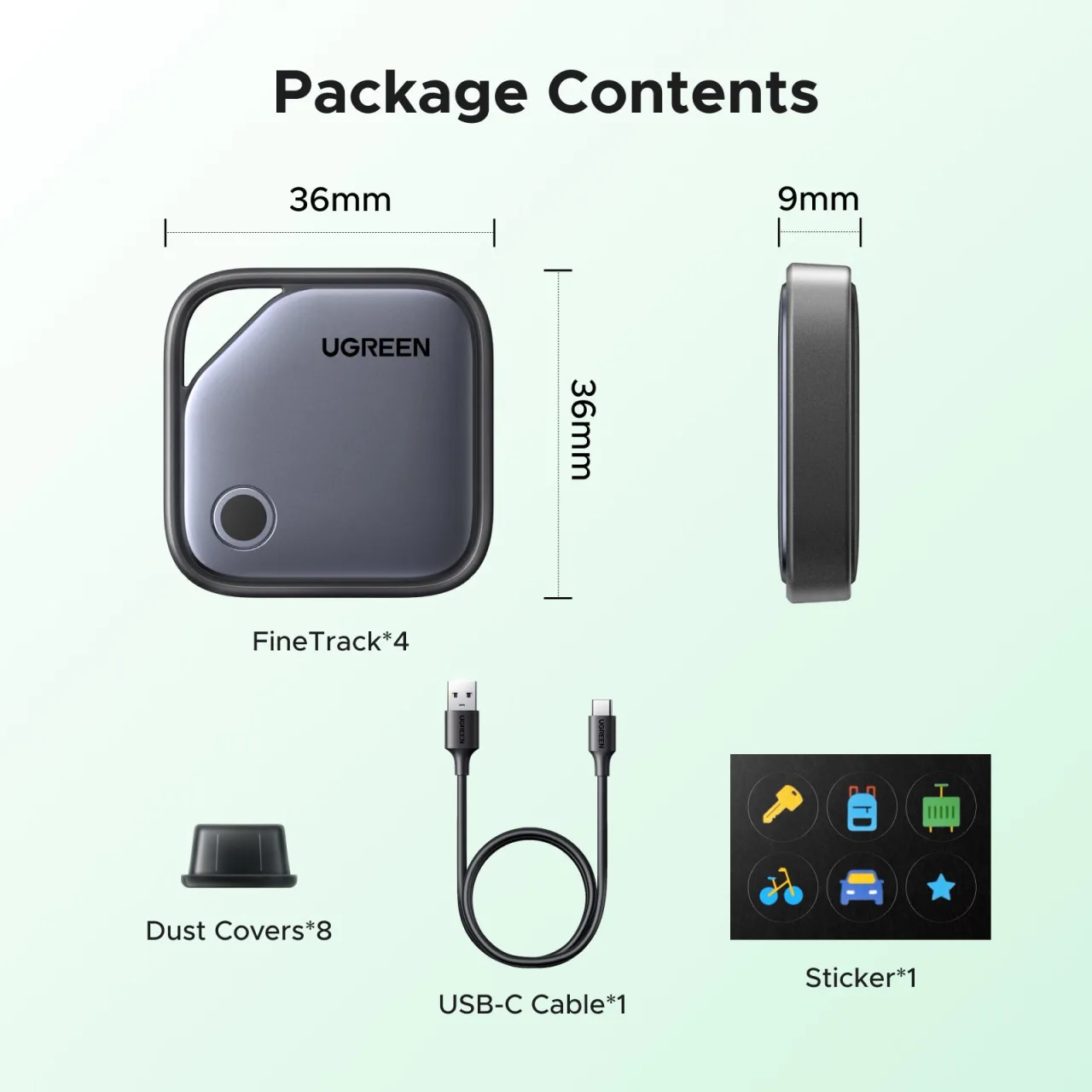 UGREEN FineTrack G – جهاز تتبع بلوتوث لأندرويد – 4