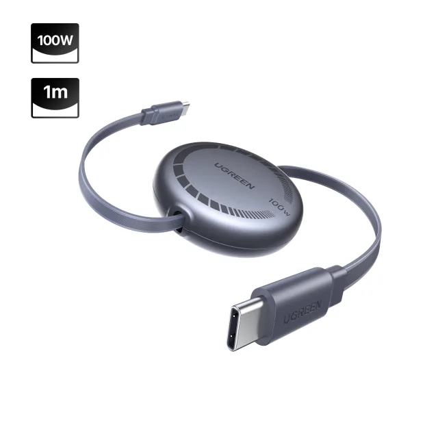 UGREEN Câble USB-C rétractable 100W 1 m