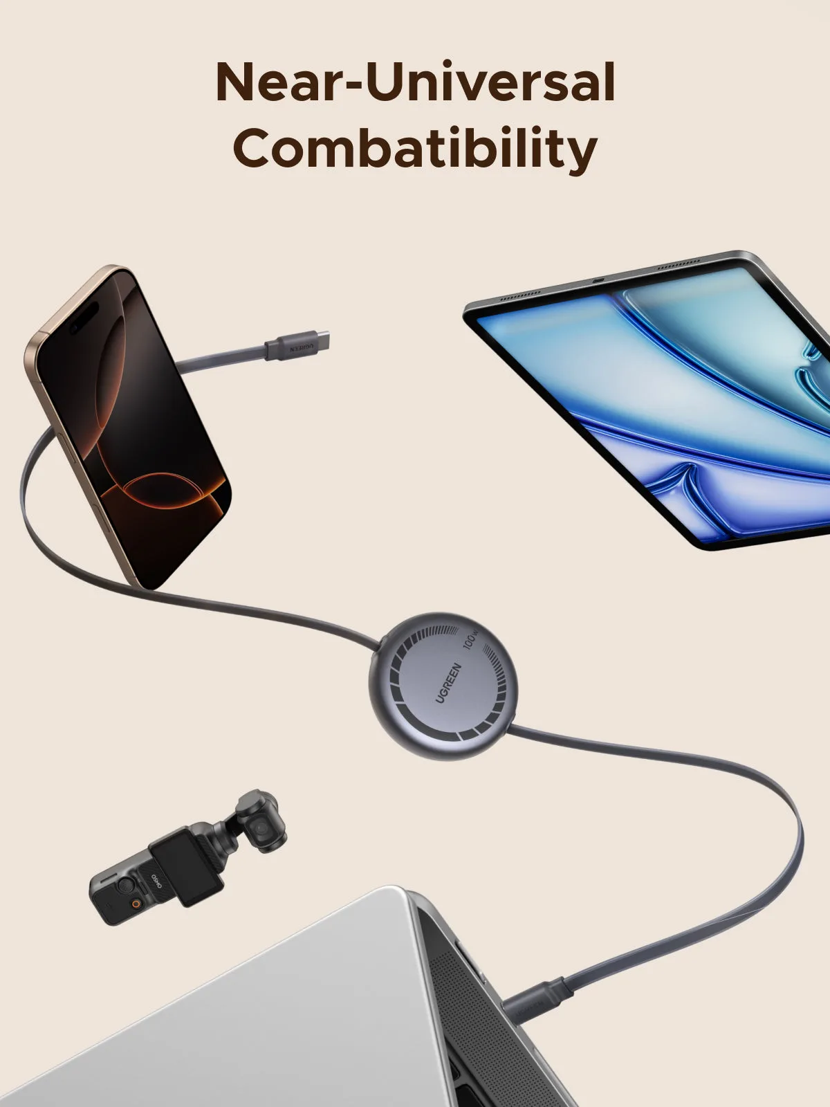 UGREEN Câble USB-C rétractable 100W 1 m – 5